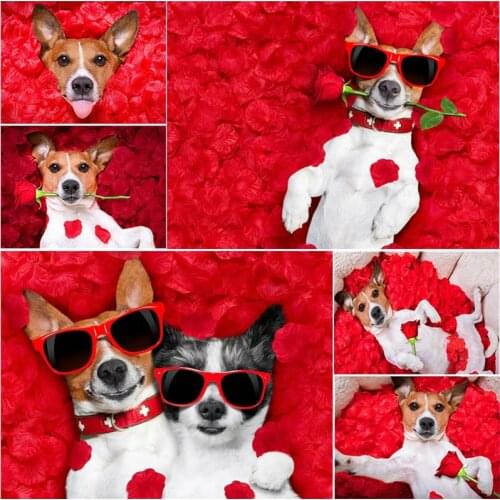 Rose Dog 5D Animal DIY Diamond Painting Cross Stitch Kits Mosaic Full Drill Diamond Embroidery Craft Art Home Decoration Gift
