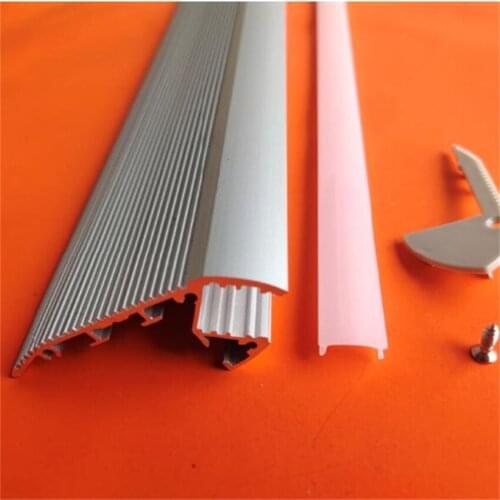 Free Shipping NEW type floor aluminum profile with milky or clear cover and end caps and clips for led bar light decoration
