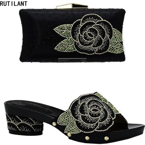 New Arrival African Shoe and Bags Women Italian Designer Shoes Women Luxury 2018 Matching Italian Shoe and Bag Set Party Shoes