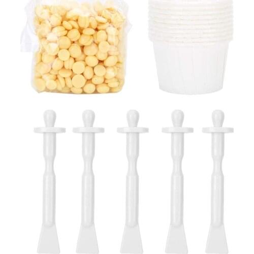 Disposabl Nose Hair Removal Wax Beans Depilation Wax Dipping Pot Hair Removal Waxing Kit Remove Nose Hair Bean Nostril Cleaner