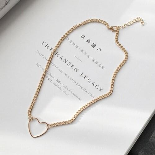 Love heart Chocker Gold Choker Necklace For Women Chokers Necklaces Collares Mujer collier femme colar