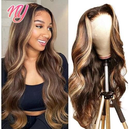 Highlight Wig Human Hair Brazilian Body Wave Lace Front Wig Highlight Wig Blonde Ombre 13x4 Lace Frontal Wig 4x4 Closure Wig