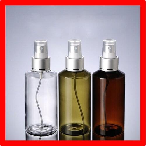 150ML Green/Clean/Brown PET plastic bottle w silver lotion pump empty makeup water cosmetic container Refillable Bottles