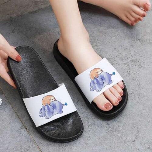 Leisure Slippers 2021 New Summer Soft Flip Flops Girls Home Comfort Slippers Lovely Elephant Slipper Zapatillas Mujer