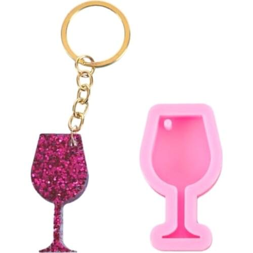 Wine Glass Pendant Epoxy Resin Mold Wine Cup Earrings Necklace Keychain Silicone Mould DIY Crafts Jewelry Ornaments Mold
