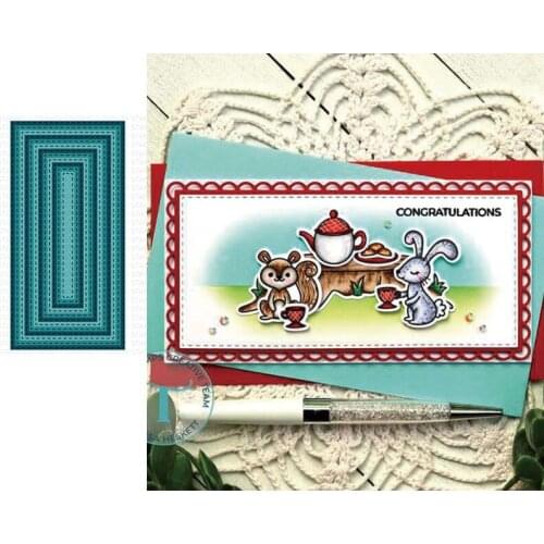 Rectangle Die New Arrival 2021 Metal Cutting Die Scrapbooking DIY Decoration Craft Embossing Stencil Stansmallen Achtergrond