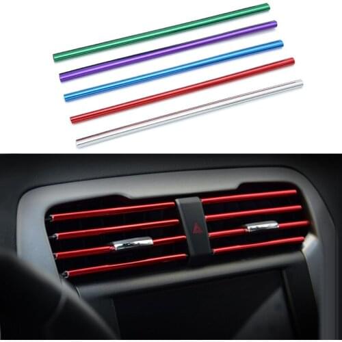 Car Interior Air Conditioner Outlet Vent Grille Chrome Decoration Strip For Mercedes W204 W210 AMG Bmw E36 E90 E60 Fiat 500