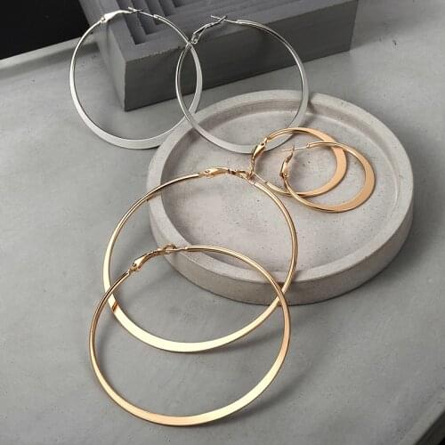 3pairs 5mm Hoops Earrings for Women Polished Silver Color Gold Filled Thin Round Hoop Earring Jewelry Diameter 20/40/60mm LGEM20