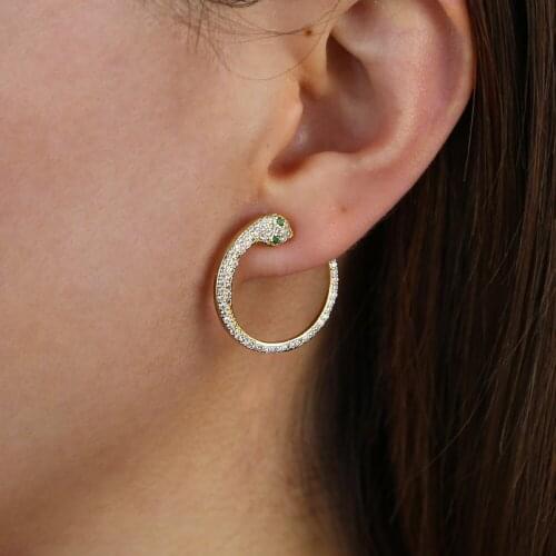 Fashion Snake earring Classic trendy Personality women jewelry minimal snake cute lovely Geometric Circle hoop Earrings Jewelry