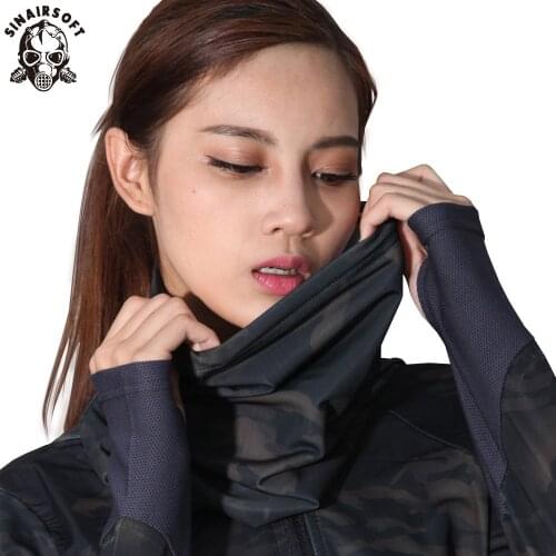 SINAIRSOFT Military Army Airsoft Tactical Half Face Mask Camouflage Print Sport Hood Multifunction Breathable Headband Multicam