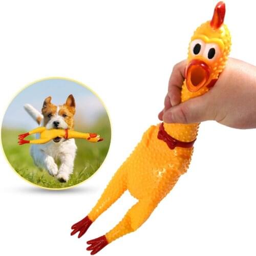 Snailhouse 2021 Hot Sell Screaming Chicken Pets Squeeze Squeaky Sound Funny Toy Safety Rubber For Dogs Molar Chew Toys