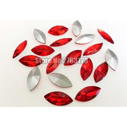 Horse eye shape Glass Crystal Red pointback loose rhinestones, nail art/phone diy/Clothing accessories SWMP007