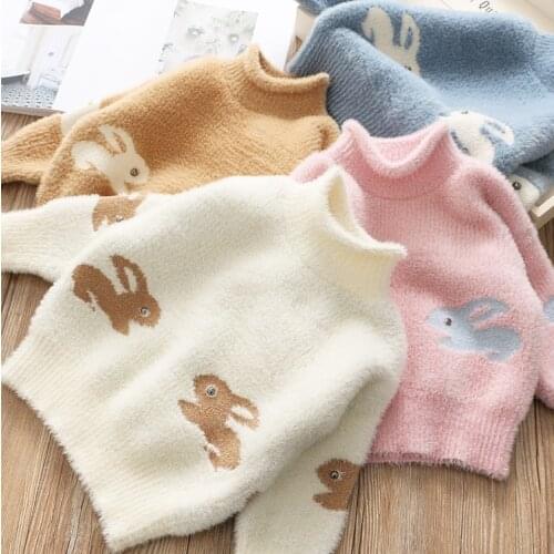 Cartoon animals girl sweaters winter girl sweaters 2 4 years toddler knitting pullovers top korean style cardigans warm kids