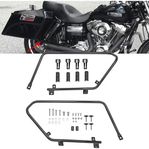 Touring Hard Saddlebag Gloss Black Conversion Support Bracket For Harley Dyna 2008-2017 FXDF Motorcycle Accessories Steel Tube