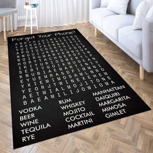 Forgot Your Phone Drinks Carpet for Living Room 3D Anime Cartoon Rug Gamer Teen Room Bedside Lounge Rug Kids Children Floor Mats