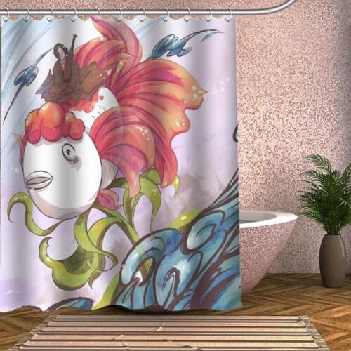 Hoozuki no Reitetsu Shower Curtain Eco-friendly Modern Fabric polyester Custom Bath Curtains Home Decor Curtains