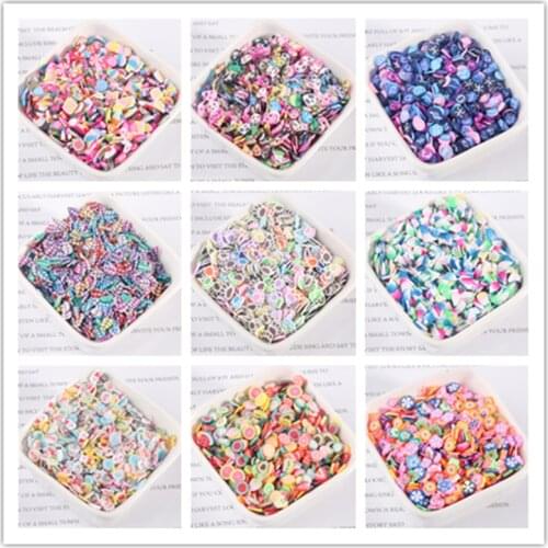 10g Soft Slime Slice Filling Soft Ceramic Fruit Animal Flowers Letters Piece Mixed Slime Nail Beauty DIY Decoration Accessories