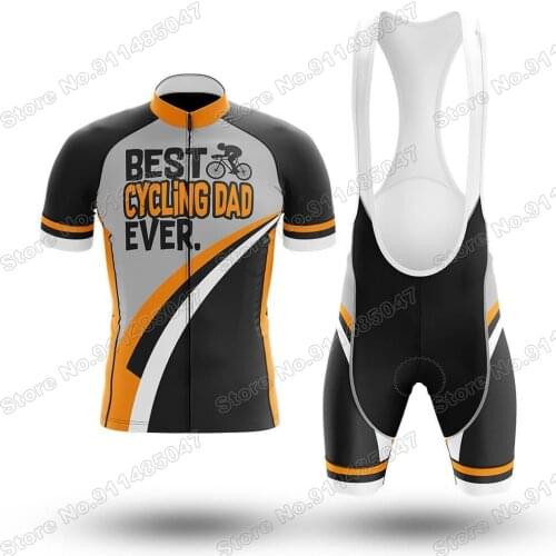 2021 Best Cycling Dad Ever Jersey Set Summer Clothing Road Bike Shirts Suit Bicycle Bib Shorts MTB Wear Maillot Ropa