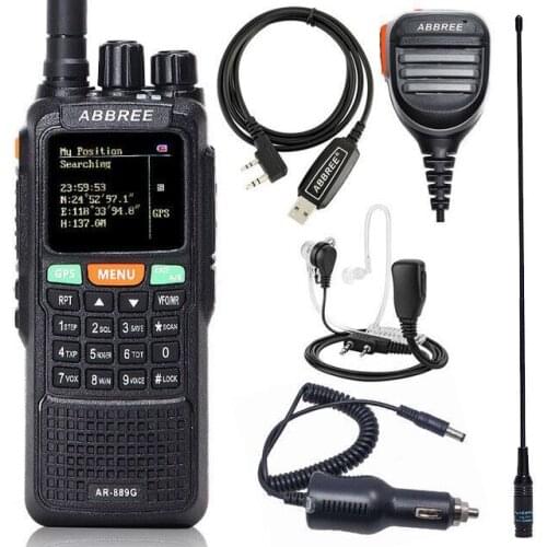 ABBREE AR-889G GPS SOS 10W 999CH Night Backlight Duplex Repeater Dual Band Dual Receiving Hunting Ham CB Radio Walkie Talkie