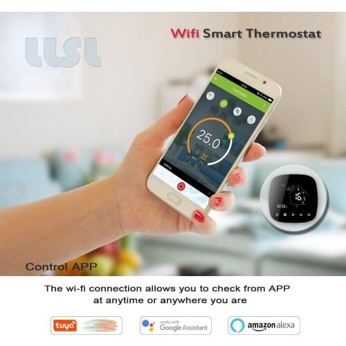 AC WIFI thermostat 2P/4P Fan coil regulator for cooling/heating,works with Alexa Google Home