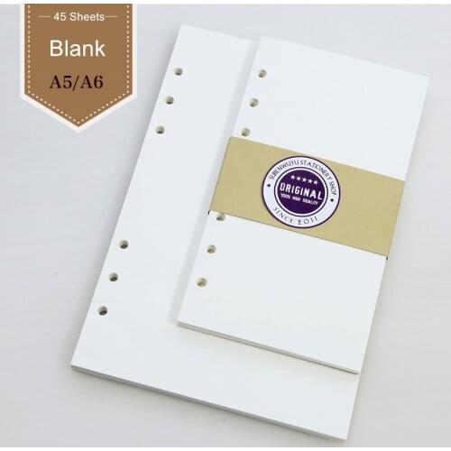 Loose Leaf Notebook With A5 A6 A7 Loose The Inner Core Scheme Inner Core Blank filler papers for Planner Filofax