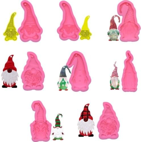 Santa Keychain Epoxy Resin Mold Christmas Pendant Silicone Mould DIY Crafts Tool