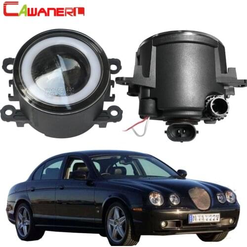 Cawanerl For Jaguar S-Type (CCX) Saloon 1999-2007 Car COB LED Fog Lamp Angel Eye Daytime Running Light DRL 30W 3000LM 12V
