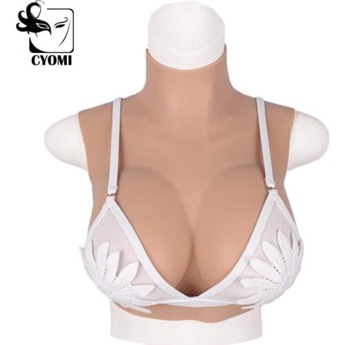 CYOMI Shemale Filled With Liquid Silk Cotton For Crossdresser Women Realistic Artificial Boobs For Transgender Fake Breasts 1G