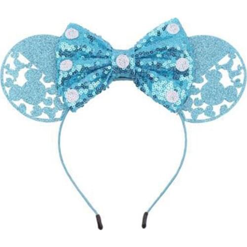 Disney 1pcs Sequins Hair Bows Mouse Ear Headbands For Women Star Ears DIY Girls for Hair Accessories Hairband Accessories Party
