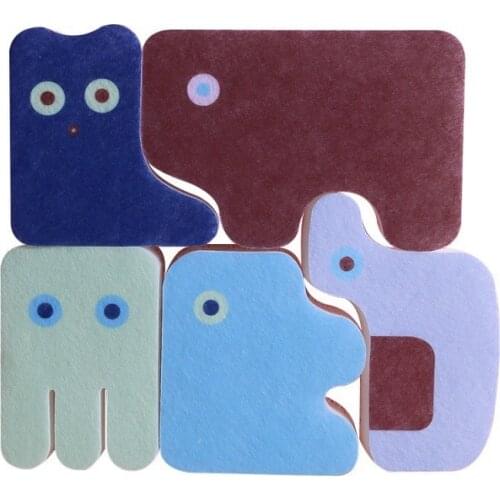 Kitchen Sponge Cute Cleaning Cotton 5-Piece Set of Double-Sided Cleaning Dish Sponge for Kitchen and Bathroom