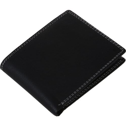Hot kf-Men Luxury Leather Card Cash Receipt Holder Organizer Bifold Wallet Coin Purse