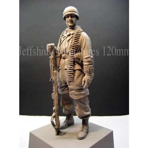 1/16 Scale German MG34 Machine Gun Soldier Miniatures World War II Unpainted Resin Model Kit Figure Free Shipping