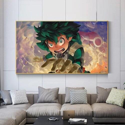 My Hero Academia Artwork Anime Manga Scroll Poster Wall Art Print Decor,50 x 70 cm,No Frame