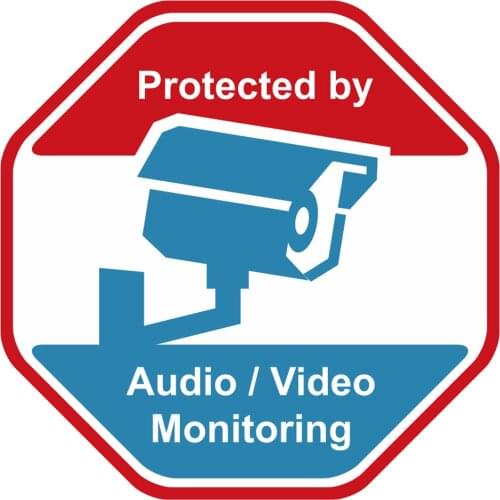 Surveillance Security Camera Warning Sticker Paper 20*20cm security Camera Alarm Sticker Warning Decal Signs 5Pcs/lot