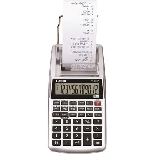 P1-DHVG Business Office Portable Printing Calculation 12 Digit Ink Wheel Printing Calculator