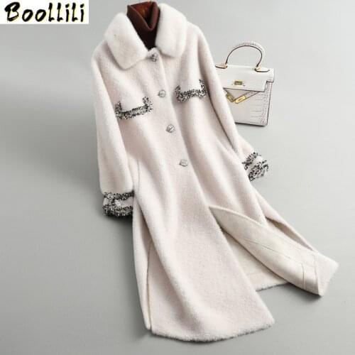 Boollili Real Fur Coat Women Winter Coat Women Clothes 2020 New Parka Real Fur Jacket Sheep Shearing 100% Wool Jacket