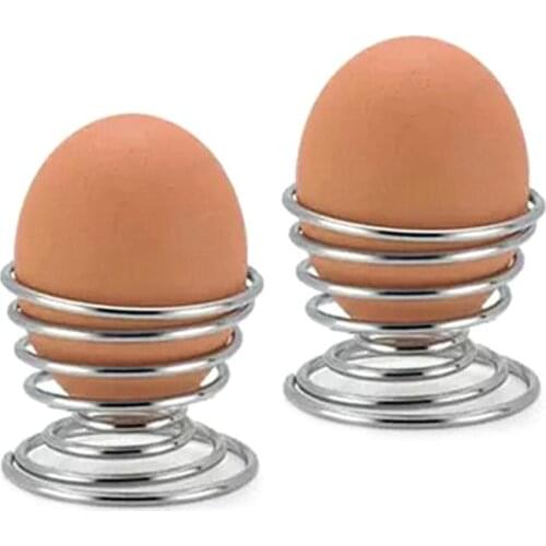 2PCS Egg Cup Boiled Eggs Holder Spiral Kitchen Breakfast Hard Boiled Spring Holder Egg Cup Cooking Tool