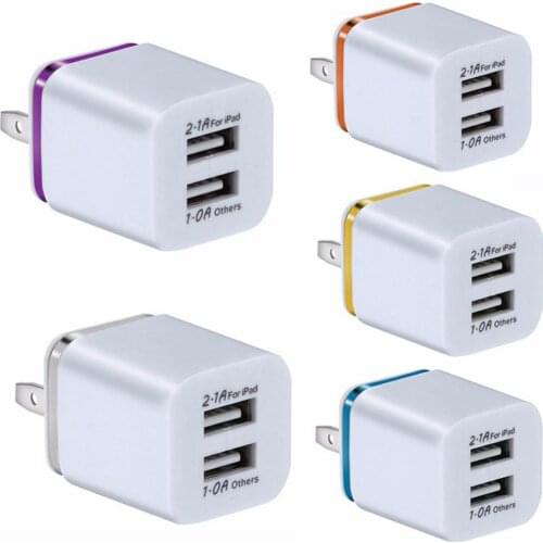 Portable Dual USB Ports Quick Charging Wall Charger Mobile Phone Power Adapter For Home Office Travel And Other Indoor Use
