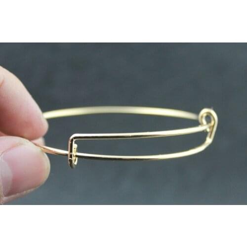Alloy Adjustable Wire Bracelets Bangles For Women Gold Silver Color Bangles Jewelry Findings (10 pieces/pack) AB1000