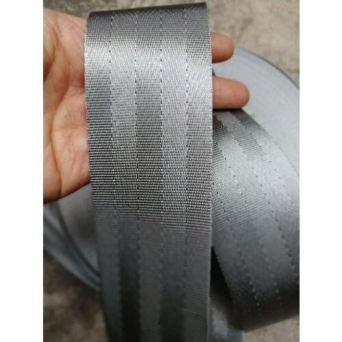 50mm Silver Dark Grey High Tenacity Nylon Seat Belt Webbing Fabric Racing Car Seat Safety Belts Harness Webbing Straps Bias Tape