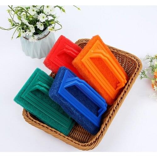 Bath Brush Sponge Brush Tile Brush Kitchen Decontamination Sponge Handle Cleaning Brush With Handle