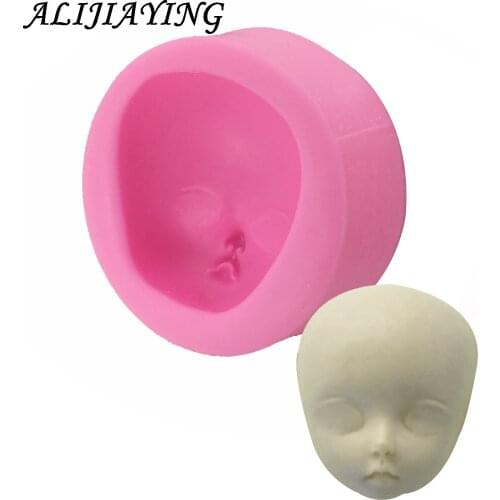 Silicone mold girl baby face fondant mold cake decorating tools chocolate gumpaste mould clay/rubber mould D0788