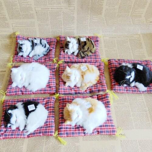 Cute Simulation Plush Cat Will Call Nap Cat Cloth Mat Cat Kitty Crafts Car Decor Birthday Gift Toy Home Decoration