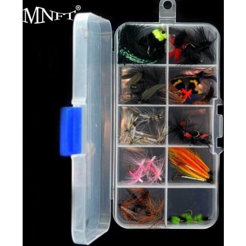 MNFT Super Deal! 40PCS Assorted Fishing Flies Trout Salmon Fly Fishing Tackle Hook Wet Hook Lures