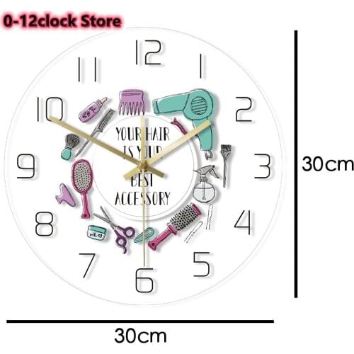 Your Hair Is Your Best Wall Clock Barber Beauty Salon Modern Design Hairdresser Accessory LED Light Watch Watercolour Horloge