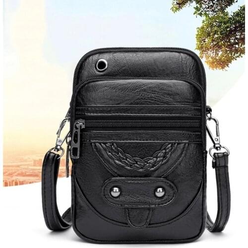 Vintage Women Handbag Soft PU Leather Shoulder messenger Bag Cell Phone Crossbody Bag Small Shopping Bags Purse Wallet Bolso sac