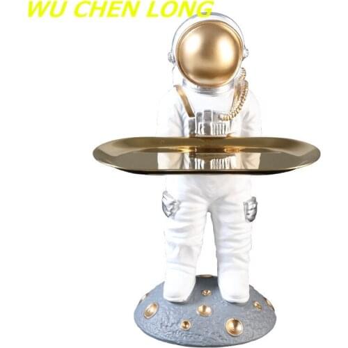 WU CHEN LONG Home Decor Figurine Astronaut Table Decoration Storage Box Art Sculpture Modern Desk Decorations Statue R5727