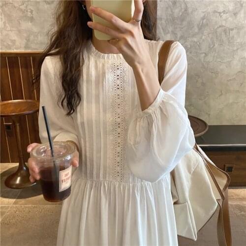 Alien Kitty Elegance Lace Pleated New Arrival Ruffles Vintage High Street Korean Retro Stylish Women Chic Long Dresses Vestidos