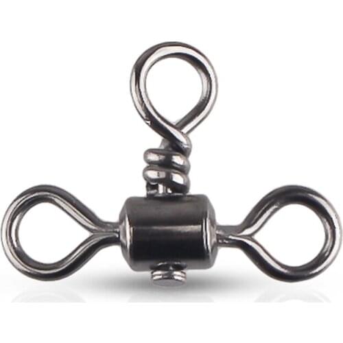 10-20Pcs Fishing swivels Connector 3 Way Barrel Swivel Cross-Line Rolling Swivel with test Fishing Accessories Fishing Hooks