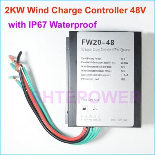 2KW 2000W 48V wind charger controller with LED IP67 Wind Brake Controller Battery charger AC 48V system